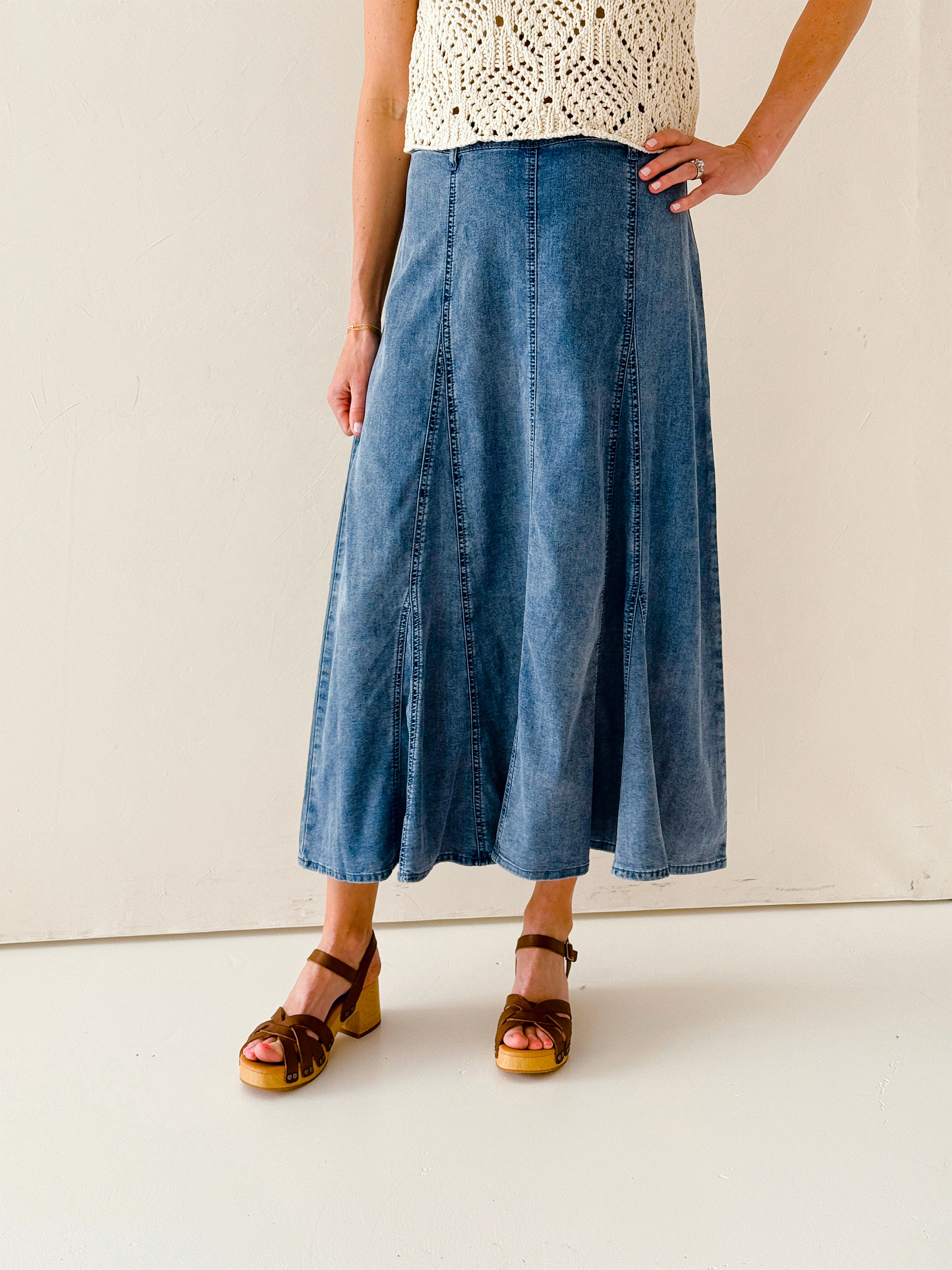 Gidget Denim Skirt-231 Skirts-Little Bird Boutique