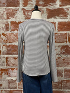 Thread and Supply Lauren top in White and Black Stripe-121 - Jersey Tops F/W (June - Nov)-Little Bird Boutique