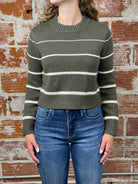 Z Supply Milan Stripe Sweater in Grape Leaf-131 - Sweaters F/W (June - Nov)-Little Bird Boutique