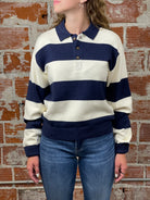 Thread and Supply Rugby Sweater in Ivory and Navy-131 - Sweaters F/W (June - Nov)-Little Bird Boutique