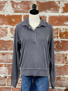 Thread and Supply Priscilla Top in Odyssey Grey-142 Sweatshirts & Hoodies-Little Bird Boutique