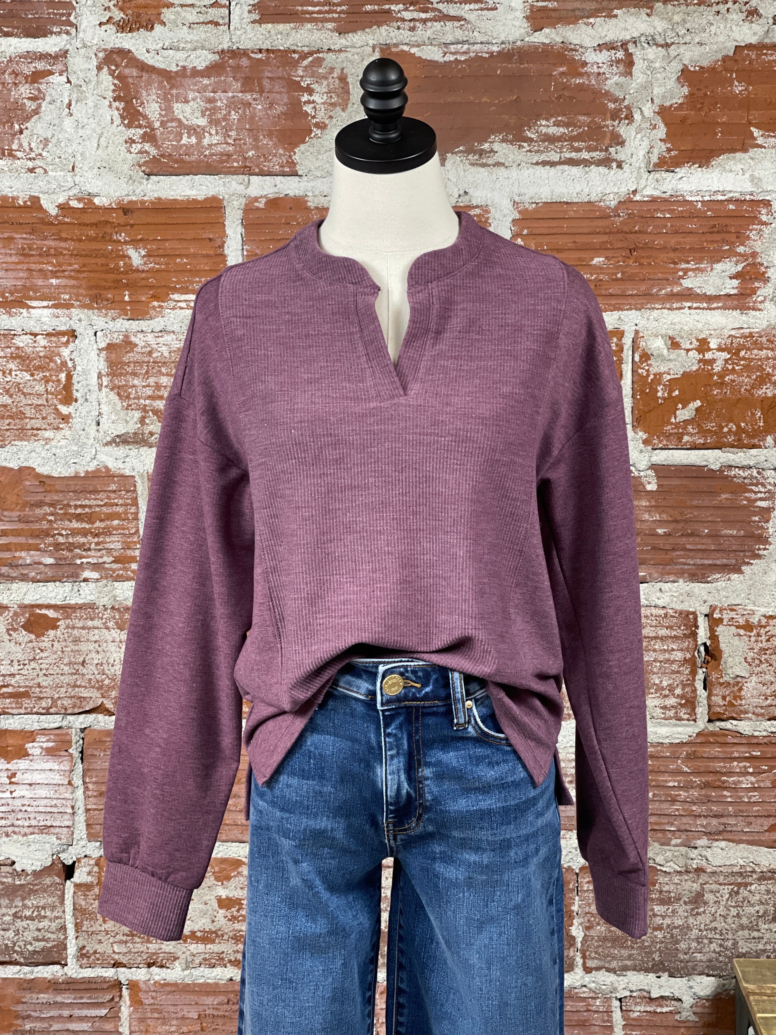 Thread and Supply Roxie Top in Eggplant-121 - Jersey Tops F/W (June - Nov)-Little Bird Boutique