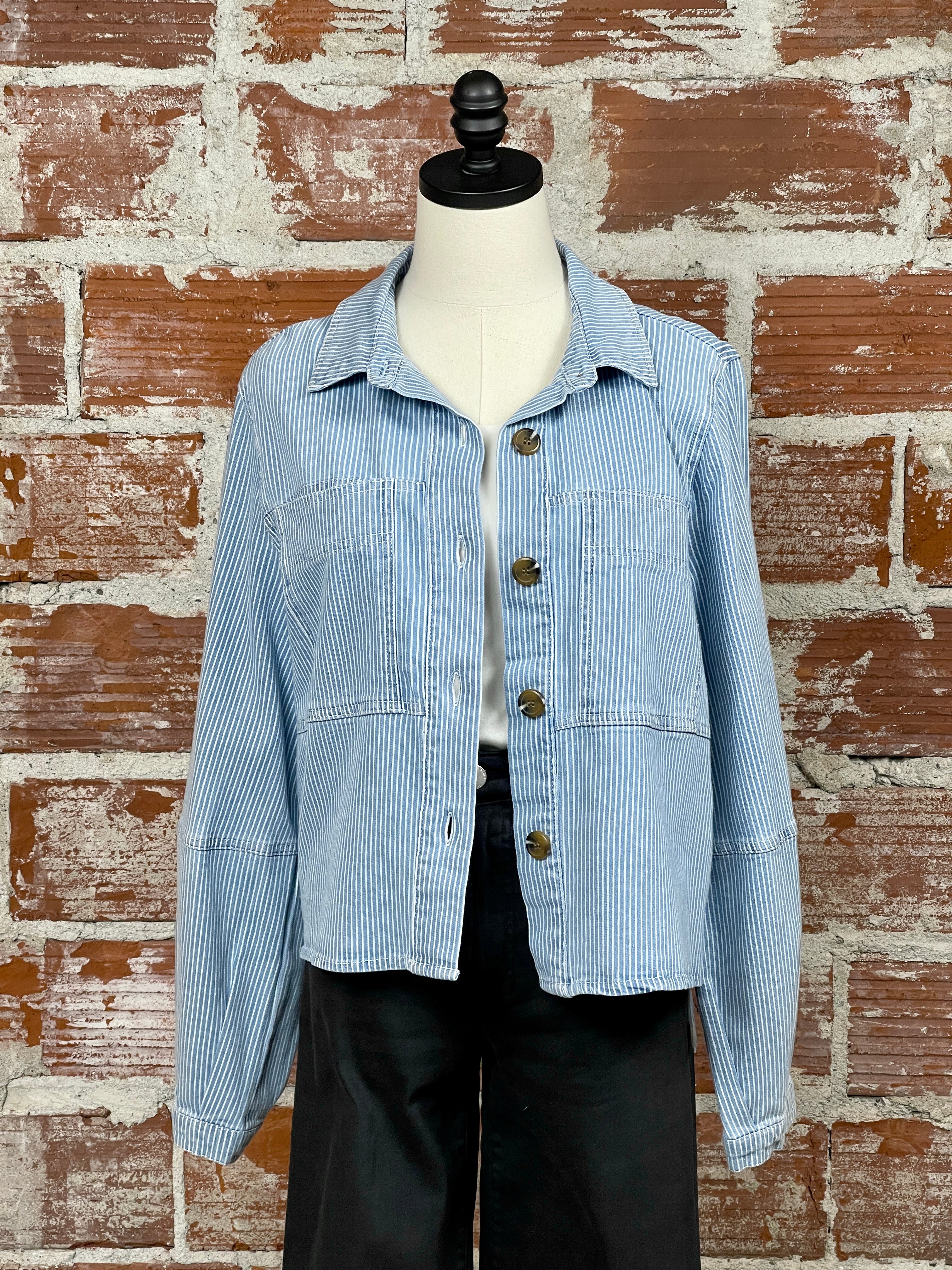 Jak and Rae Cathy Jacket in Blue Riviera-145 Denim Jackets-Little Bird Boutique