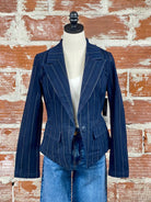 Liverpool Blazer in Lapis Indigo Stripe-143 Blazers-Little Bird Boutique