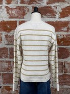 Sanctuary Chill Vibe Sweater in Chalk and Gold Stripe-131 - Sweaters F/W (July - Dec)-Little Bird Boutique