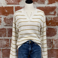 Sanctuary Chill Vibe Sweater in Chalk and Gold Stripe-132 - Sweaters S/S (Dec - May)-Little Bird Boutique