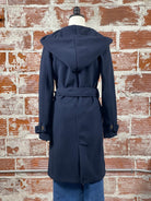 DEX Hooded Trench Coat in Navy-141 Outerwear Coats & Jackets-Little Bird Boutique