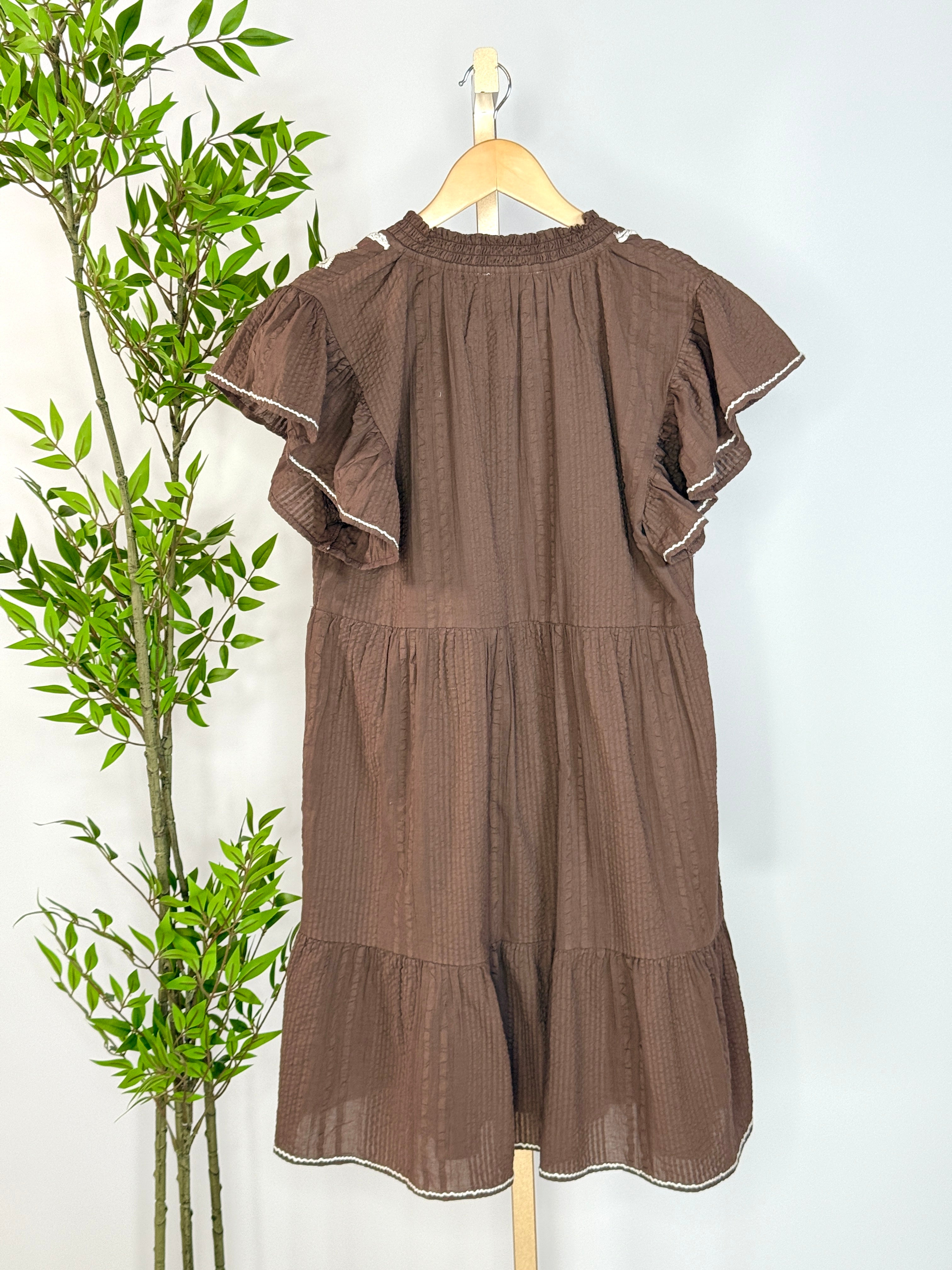 thml embroidered tie waist dress THML Tie Strap Floral Dress
