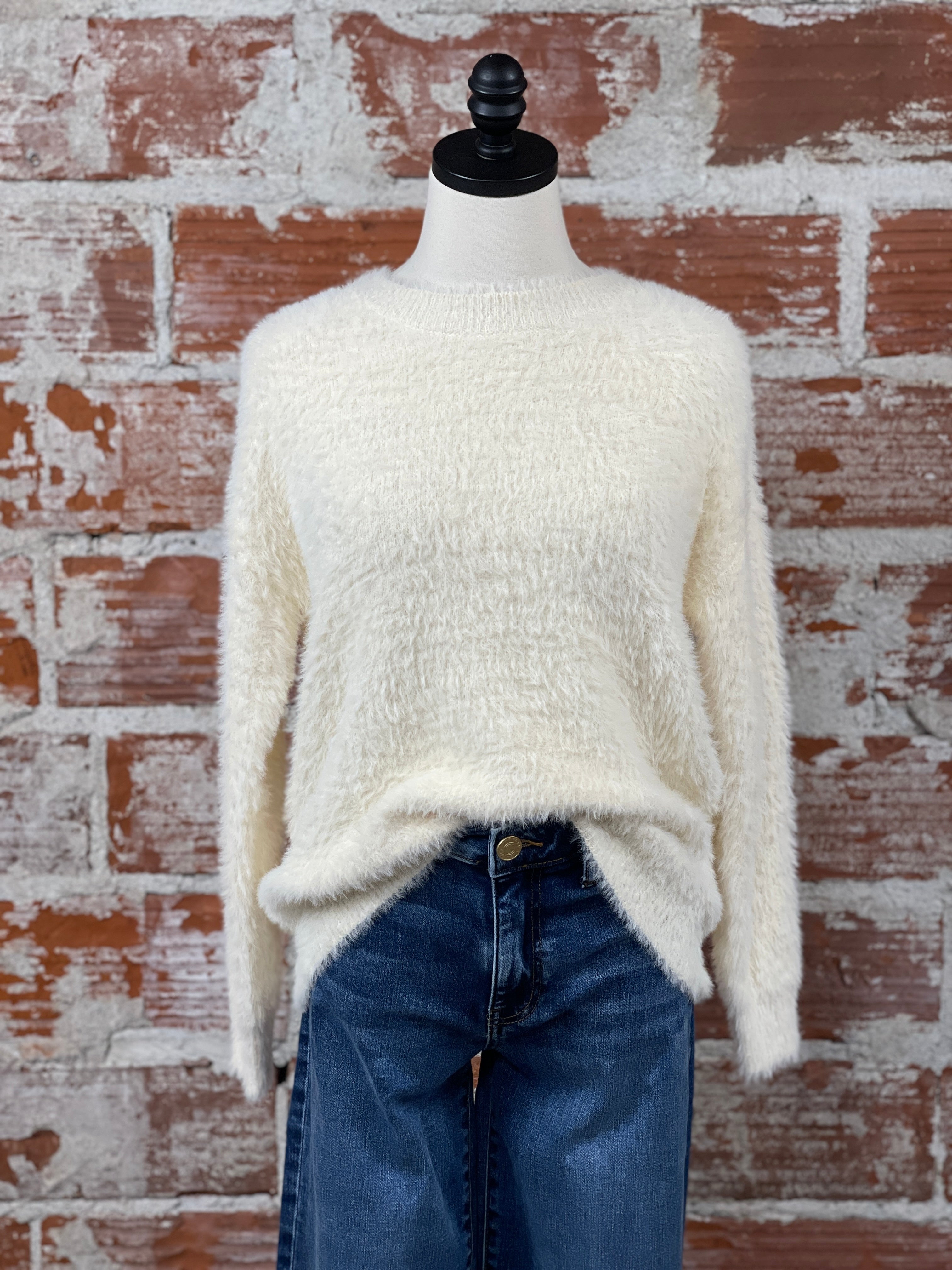 Paityn Eyelash Sweater in Cream-131 - Sweaters F/W (June - Nov)-Little Bird Boutique