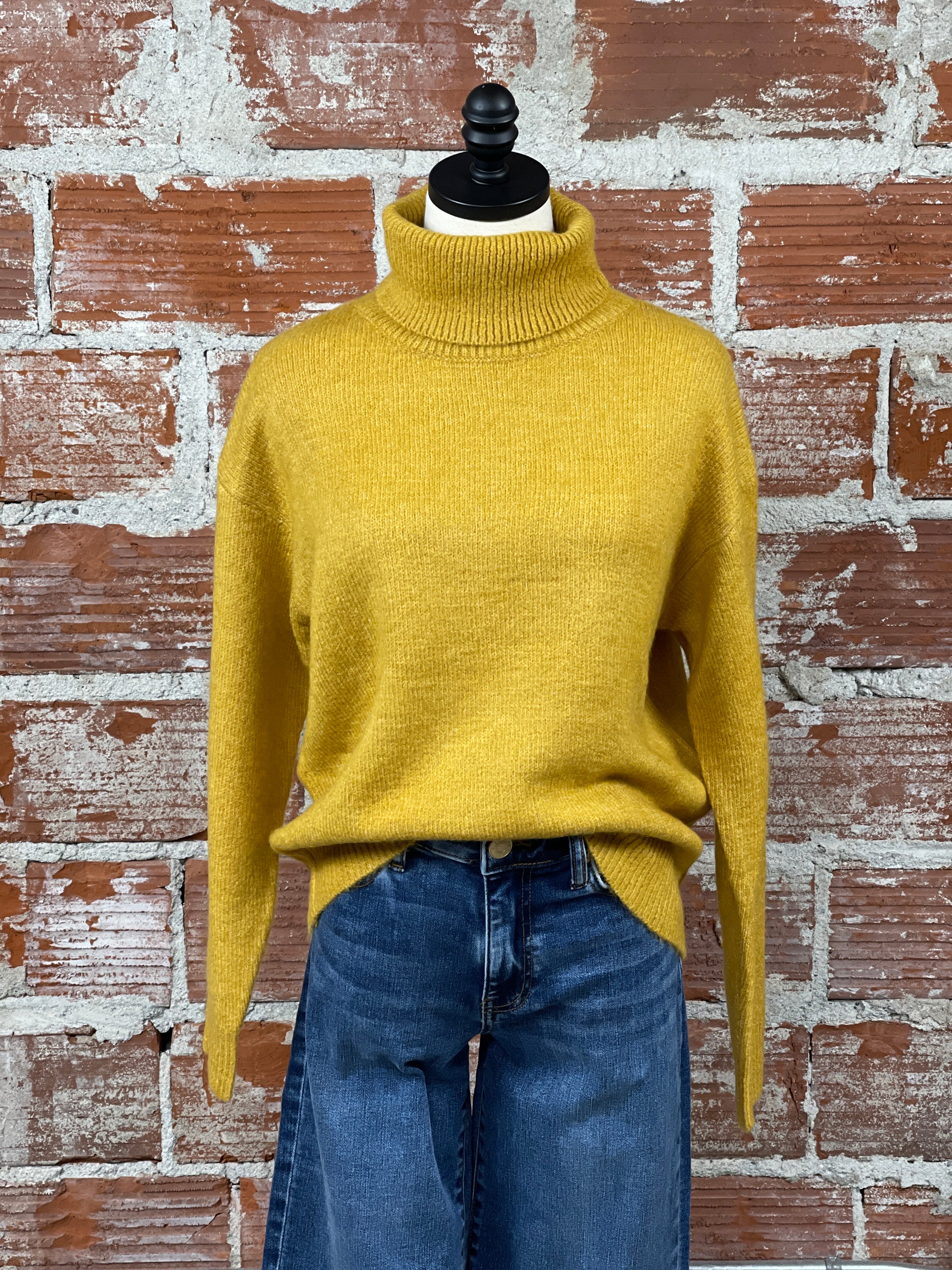 Natalie Sweater in Yellow Saffron-131 - Sweaters F/W (June - Nov)-Little Bird Boutique