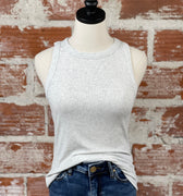 Matty M Ribbed Tank in Heather Gray-121 - Jersey Tops F/W (June - Nov)-Little Bird Boutique