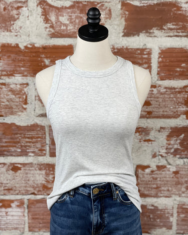 Matty M Ribbed Tank in Heather Gray-121 - Jersey Tops F/W (June - Nov)-Little Bird Boutique