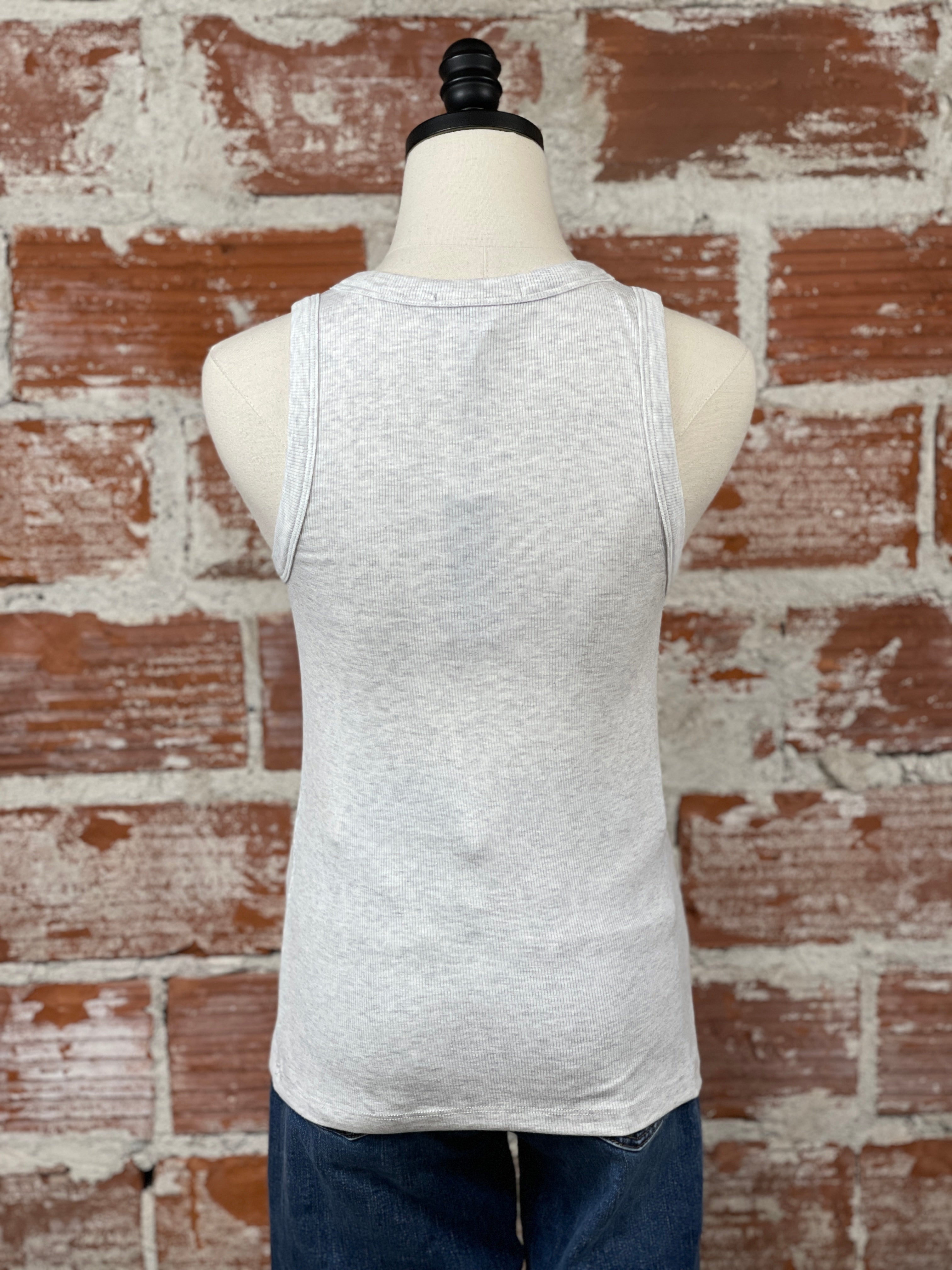 Matty M Ribbed Tank in Heather Gray-121 - Jersey Tops F/W (June - Nov)-Little Bird Boutique