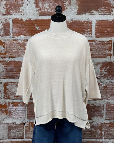 Lyla Top in Ecru-121 - Jersey Tops F/W (June - Nov)-Little Bird Boutique