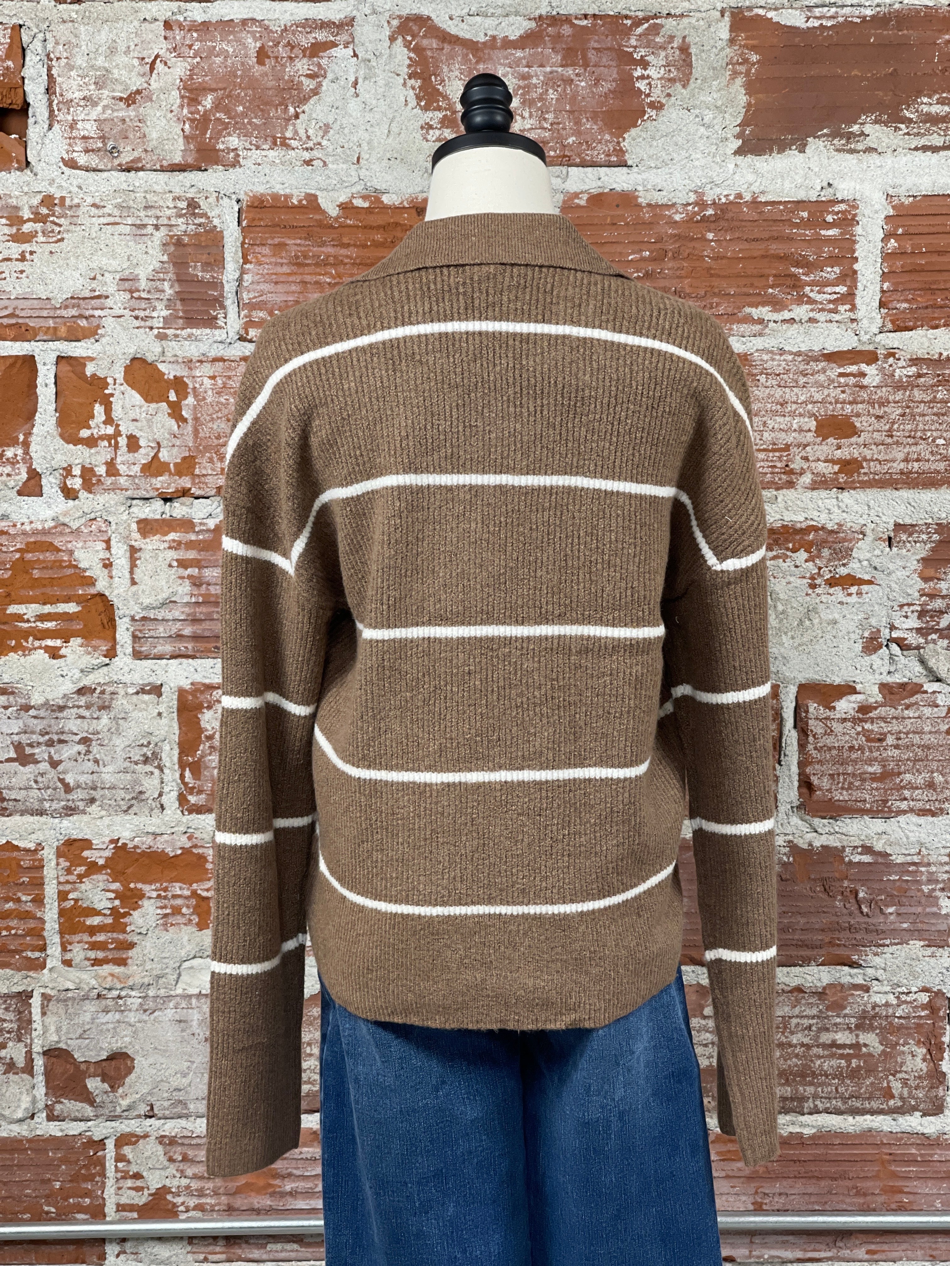 Thread and Supply Cressida Sweater in Cinnamon and Ivory-131 - Sweaters F/W (June - Nov)-Little Bird Boutique