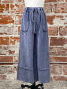 Easel Lilly Joggers in Midnight Blue-220 Pants-Little Bird Boutique