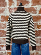 Sofia Sweater In Brown/Ivory Stripe-131 - Sweaters F/W (June - Nov)-Little Bird Boutique