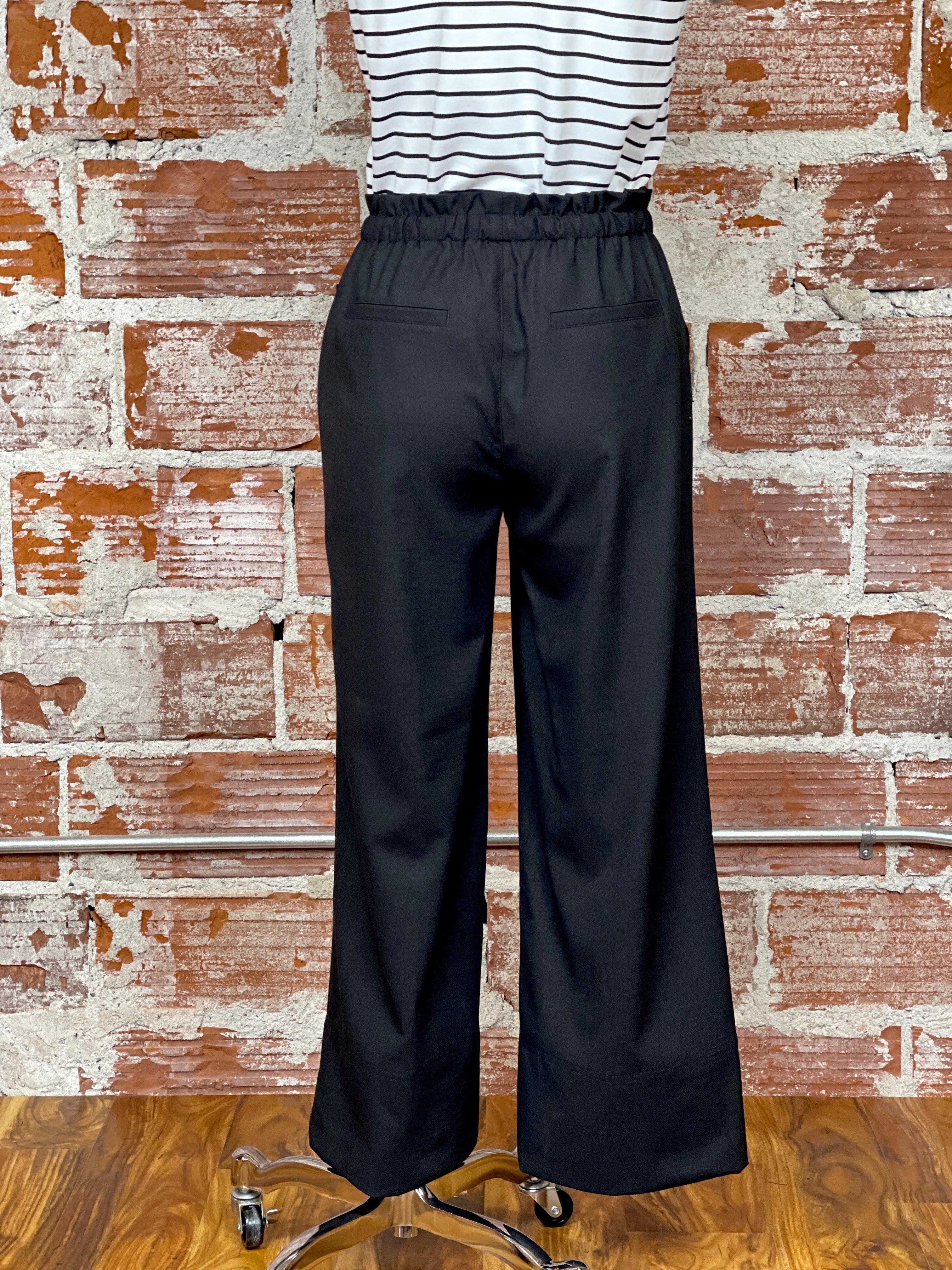 Liverpool Pull-On Tie Waist in Black-220 Pants-Little Bird Boutique