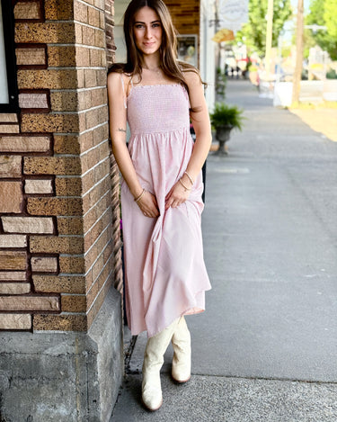 Sophie Dress in Red and White Stripe-152 Dresses - Long-Little Bird Boutique