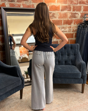 Flag & Anthem Dolly Vintage Washed Knit Pant in Indigo-220 Pants-Little Bird Boutique