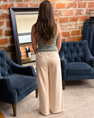 Flag & Anthem Dolly Vintage Washed Knit Pant in Cream-220 Pants-Little Bird Boutique