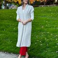 Fernando Chunky Knit Long Gilet in Beige-131 - Sweaters F/W (June - Nov)-Little Bird Boutique