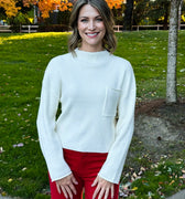 Serenity Pocket Sweater in Cream-131 - Sweaters F/W (June - Nov)-Little Bird Boutique