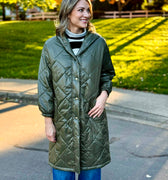 Nico Puffer Coat in Sage Green-141 Outerwear Coats & Jackets-Little Bird Boutique