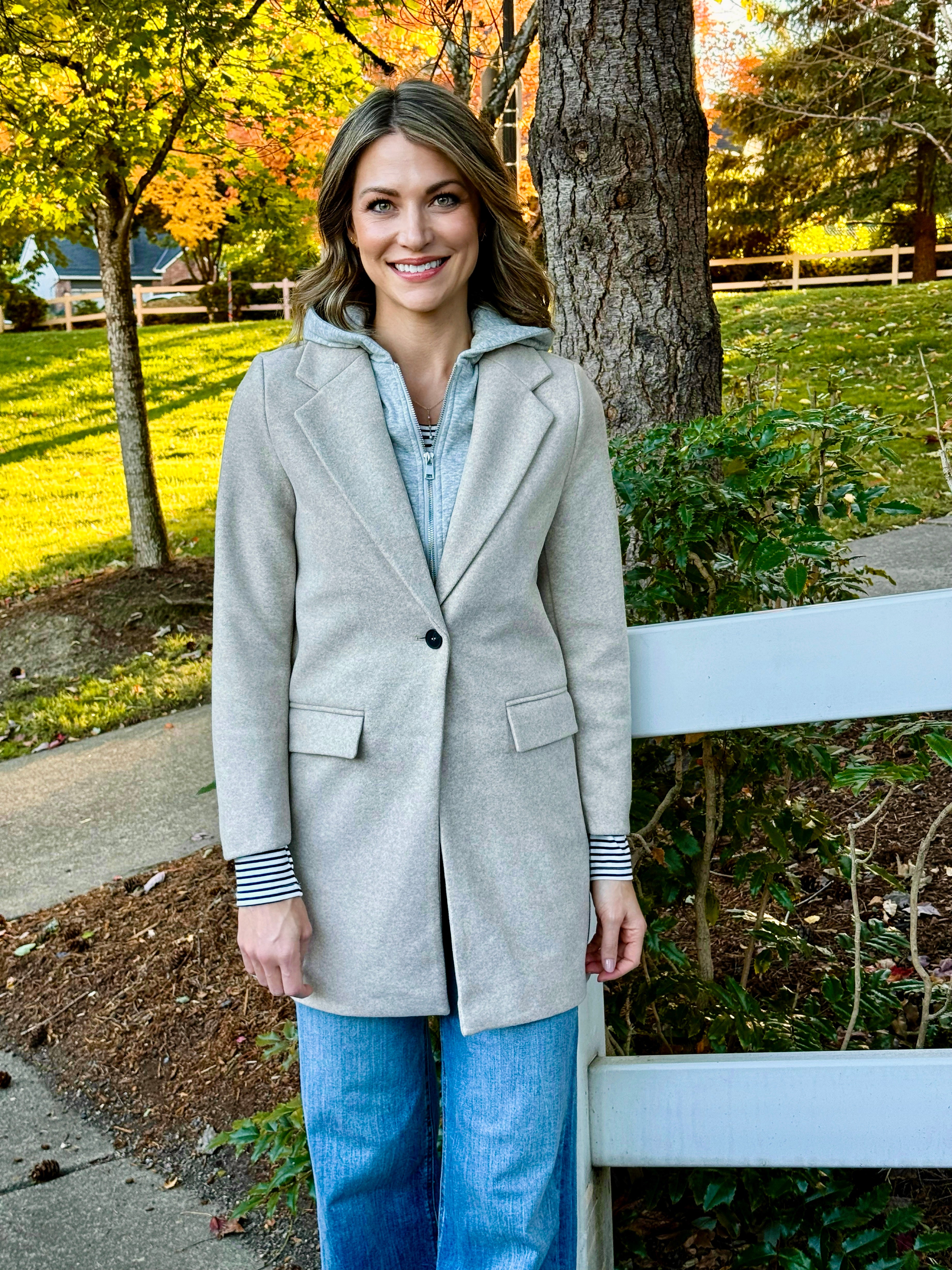 Uptown Hoodie Coat in Oatmeal-141 Outerwear Coats & Jackets-Little Bird Boutique