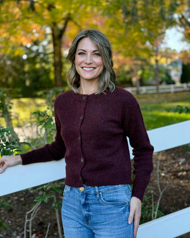 Sanctuary Boucle Cardi in Dark Crimson-131 - Sweaters F/W (June - Nov)-Little Bird Boutique