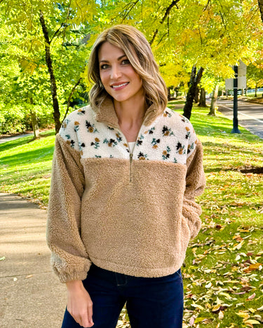 Wildflower Sherpa Pullover-141 Outerwear Coats & Jackets-Little Bird Boutique