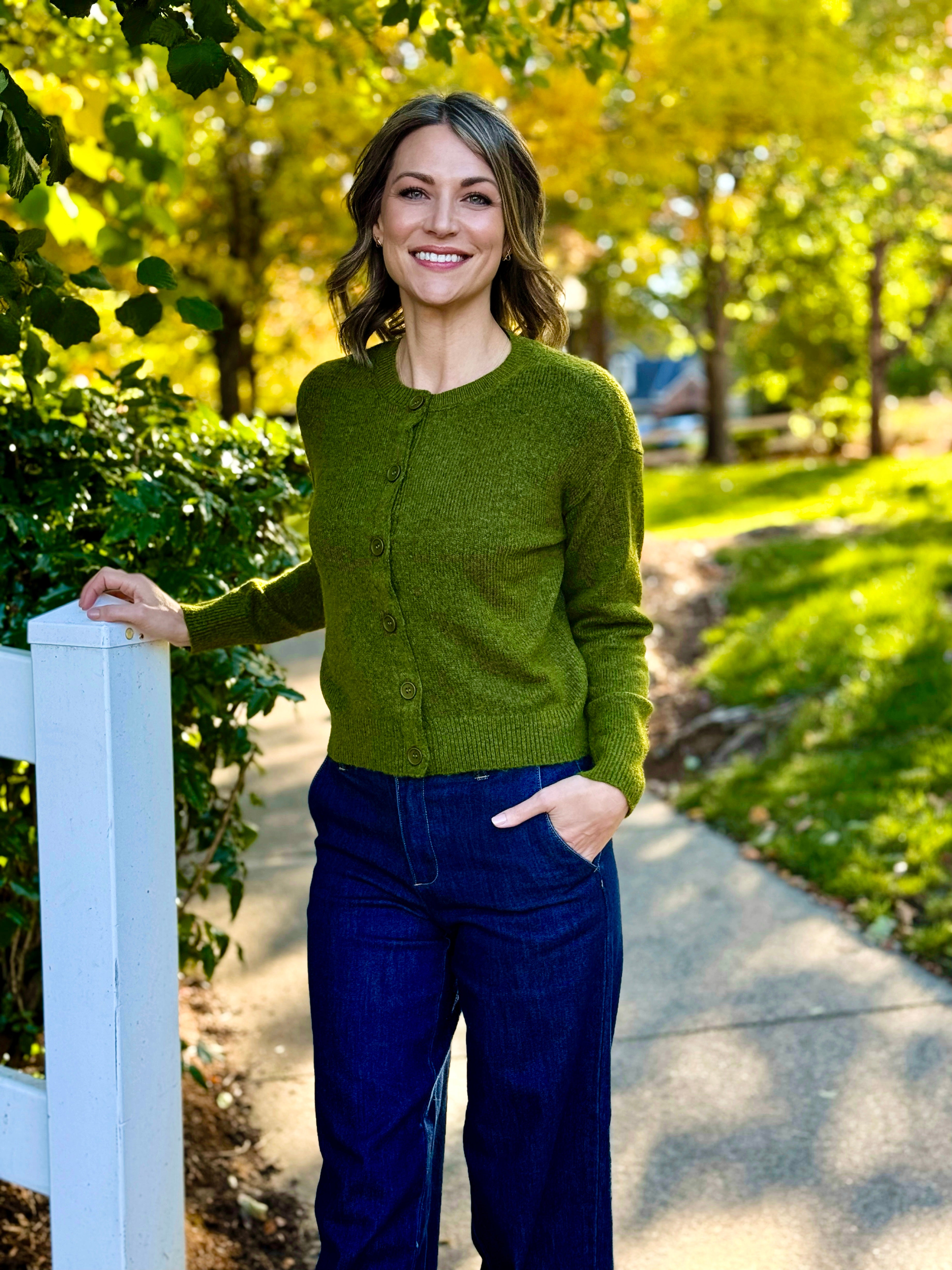 Sanctuary Must-Have Cardi in Martini Olive-131 - Sweaters F/W (June - Nov)-Little Bird Boutique