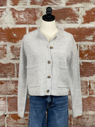 Yuri Cardigan Sweater in Light Grey-131 - Sweaters F/W (June - Nov)-Little Bird Boutique