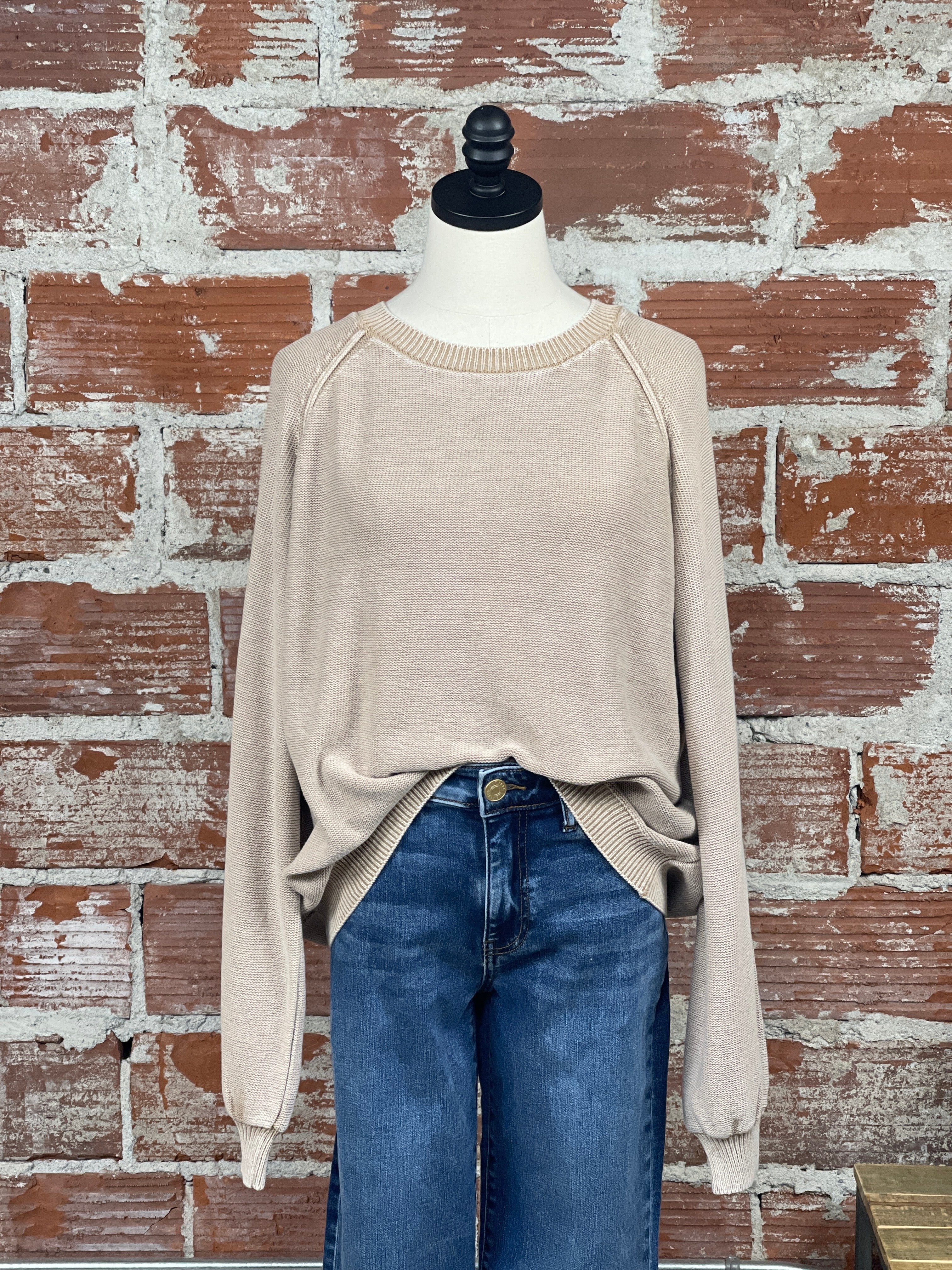 Day In and Out Sweater in Khaki-131 - Sweaters F/W (June - Nov)-Little Bird Boutique