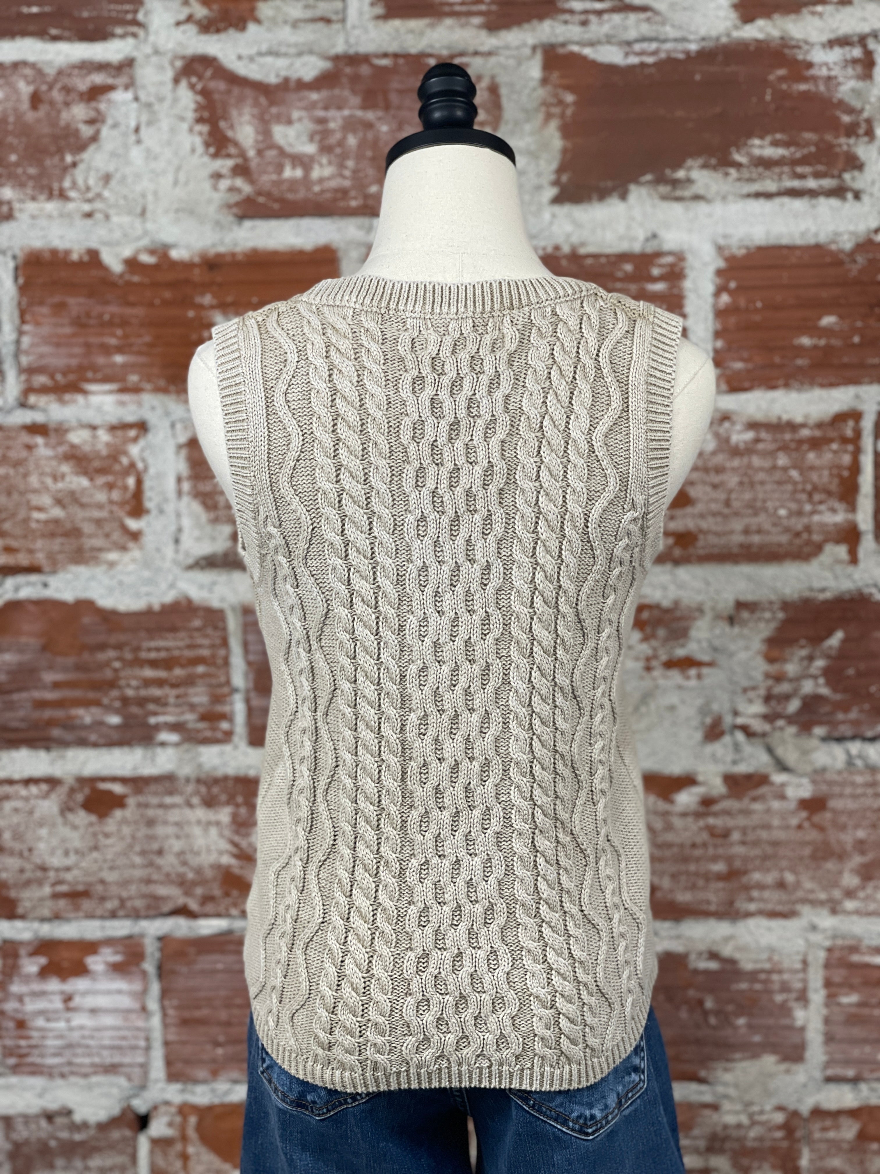 Daisy Sweater Tank in Taupe-131 - Sweaters F/W (June - Nov)-Little Bird Boutique