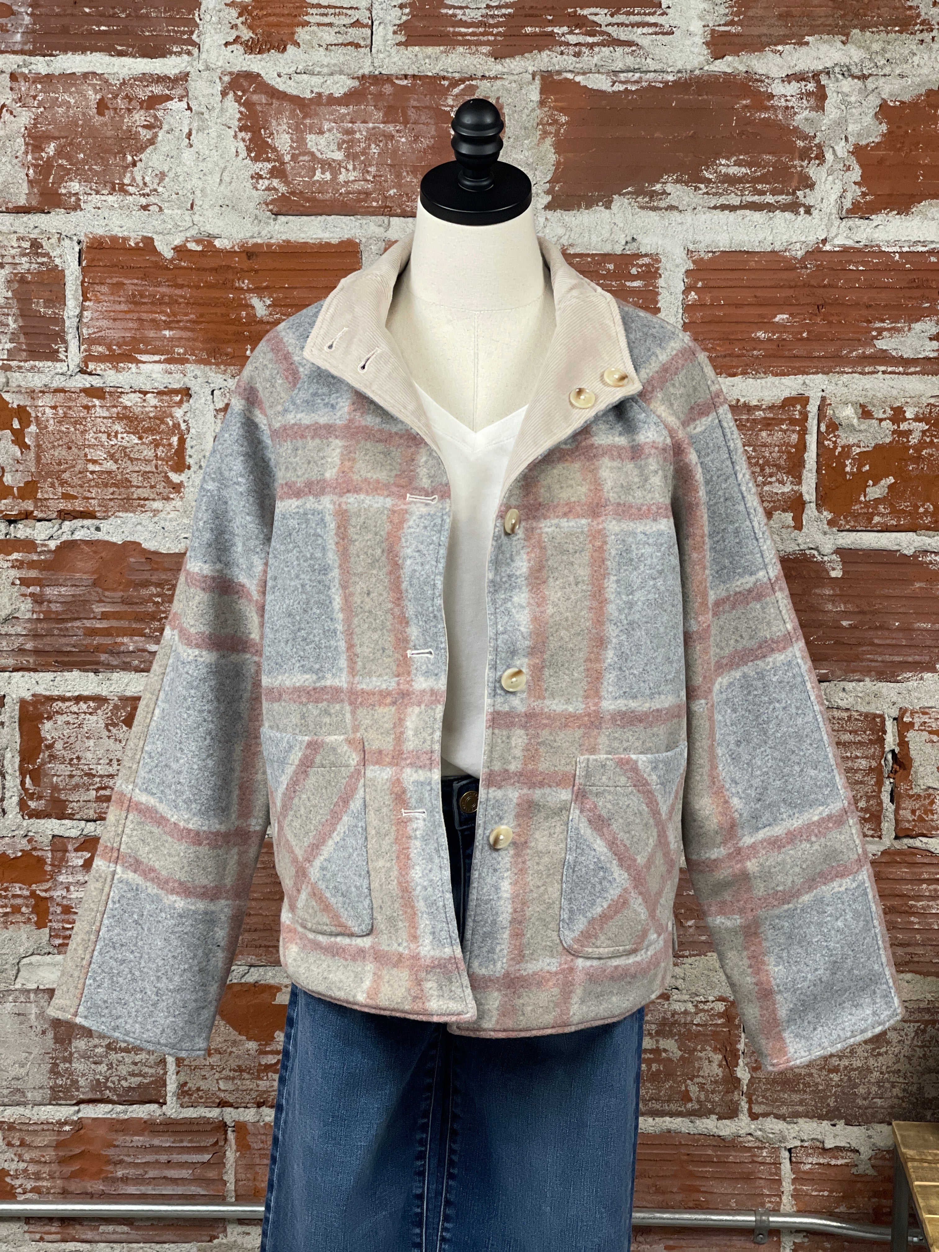 Flag and Anthem Katy Reversible Jacket in Cream/Pink and Tan-141 Outerwear Coats & Jackets-Little Bird Boutique