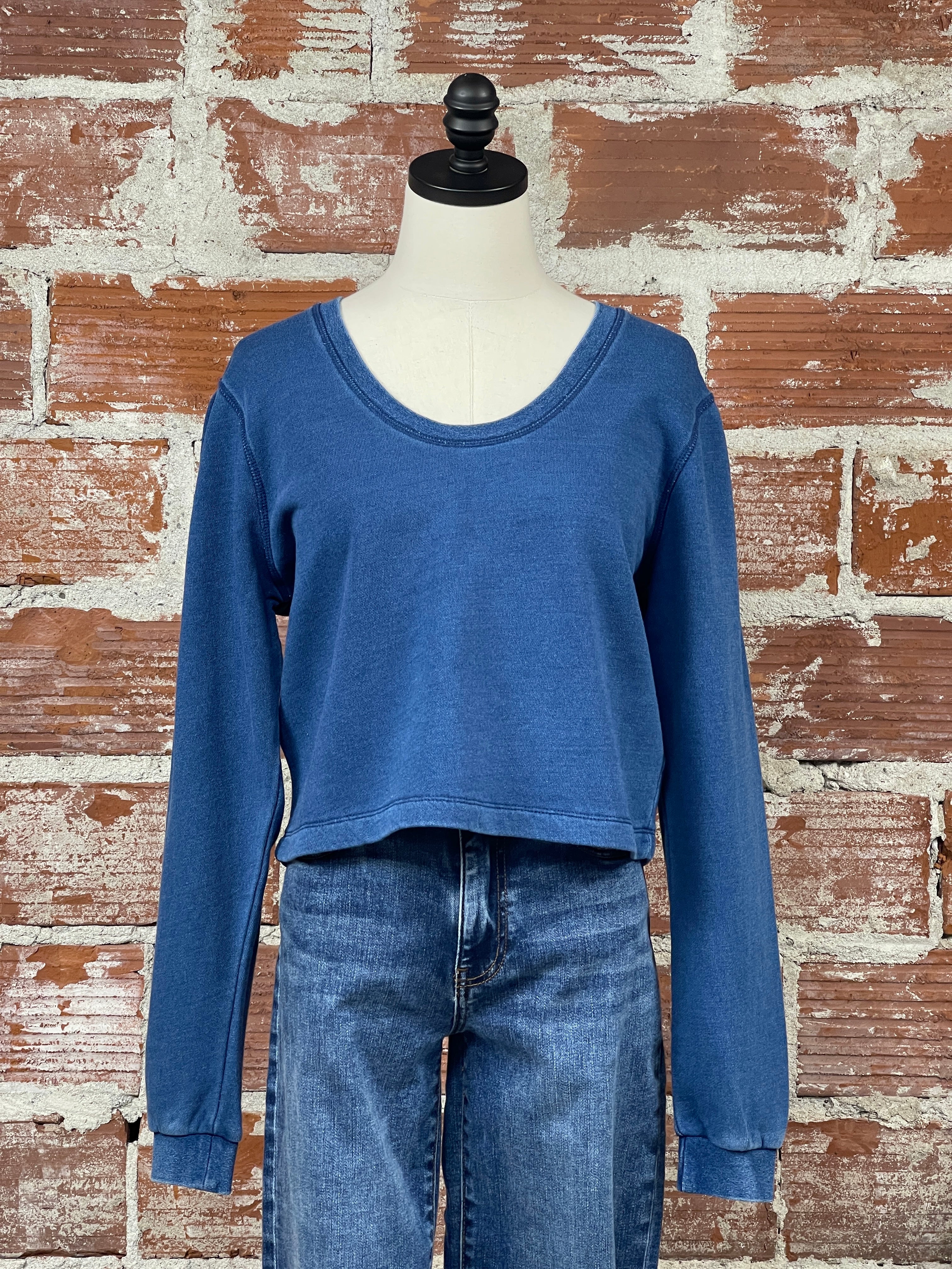 Dear John Raya Sweatshirt in Dark Indigo-121 - Jersey Tops F/W (June - Nov)-Little Bird Boutique