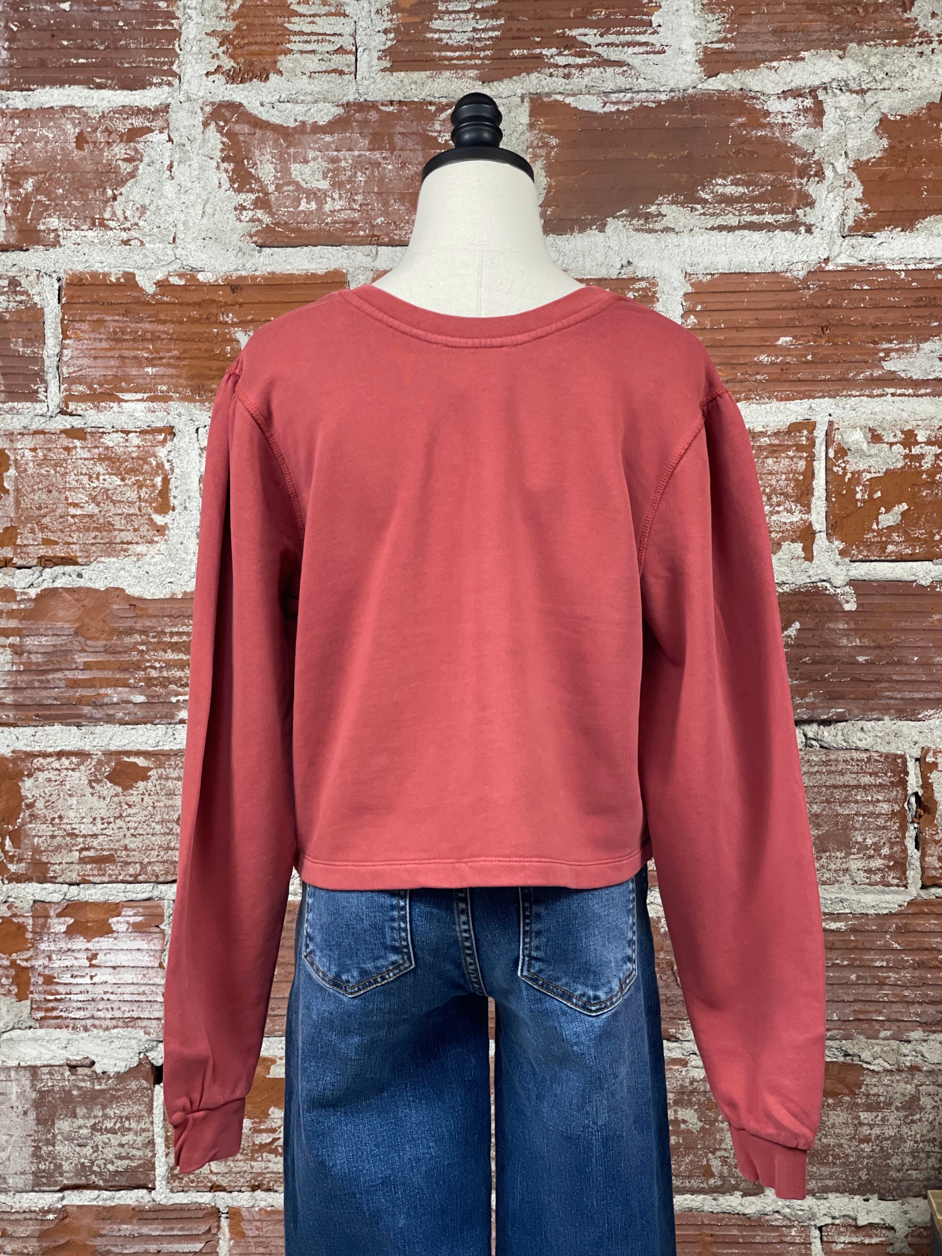 Dear John Raya Sweatshirt in Intense Rust-121 - Jersey Tops F/W (June - Nov)-Little Bird Boutique