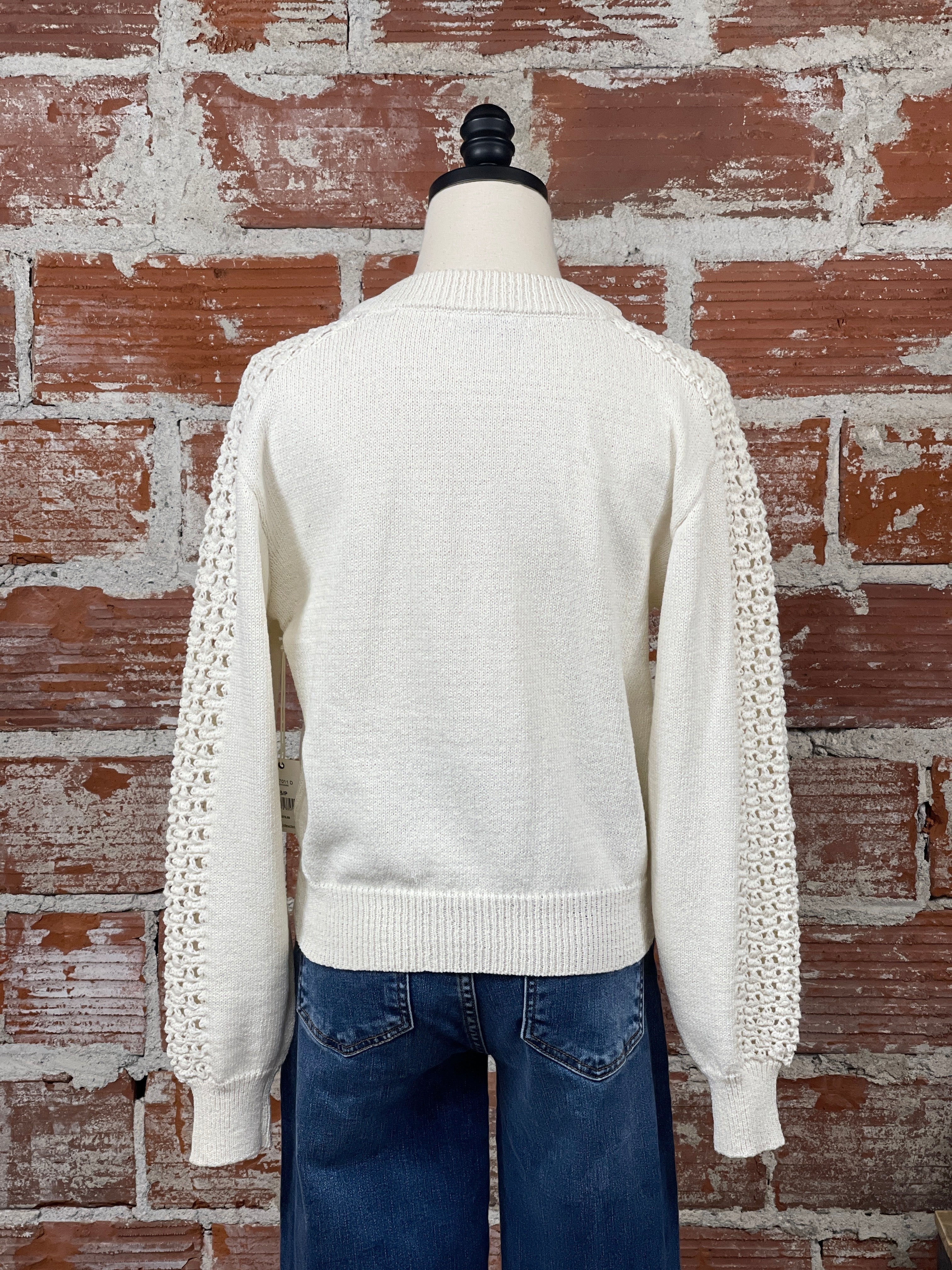 Dex Bomber Sweater in Ivory-141 Outerwear Coats & Jackets-Little Bird Boutique