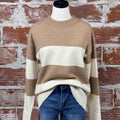 Fulton Sweater in Camel and Ivory-131 - Sweaters F/W (June - Nov)-Little Bird Boutique