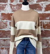 Fulton Sweater in Camel and Ivory-131 - Sweaters F/W (June - Nov)-Little Bird Boutique
