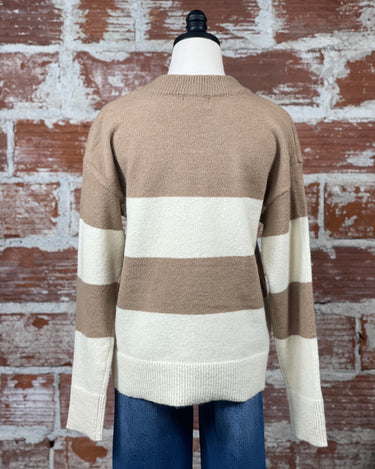 Fulton Sweater in Camel and Ivory-131 - Sweaters F/W (June - Nov)-Little Bird Boutique
