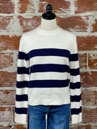 Peyton Sweater in Navy/Ivory Stripe-131 - Sweaters F/W (June - Nov)-Little Bird Boutique