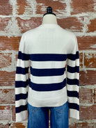 Peyton Sweater in Navy/Ivory Stripe-131 - Sweaters F/W (June - Nov)-Little Bird Boutique