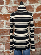 Sanctuary Essential Turtleneck in Almond and Black Stripe-121 - Jersey Tops F/W (June - Nov)-Little Bird Boutique