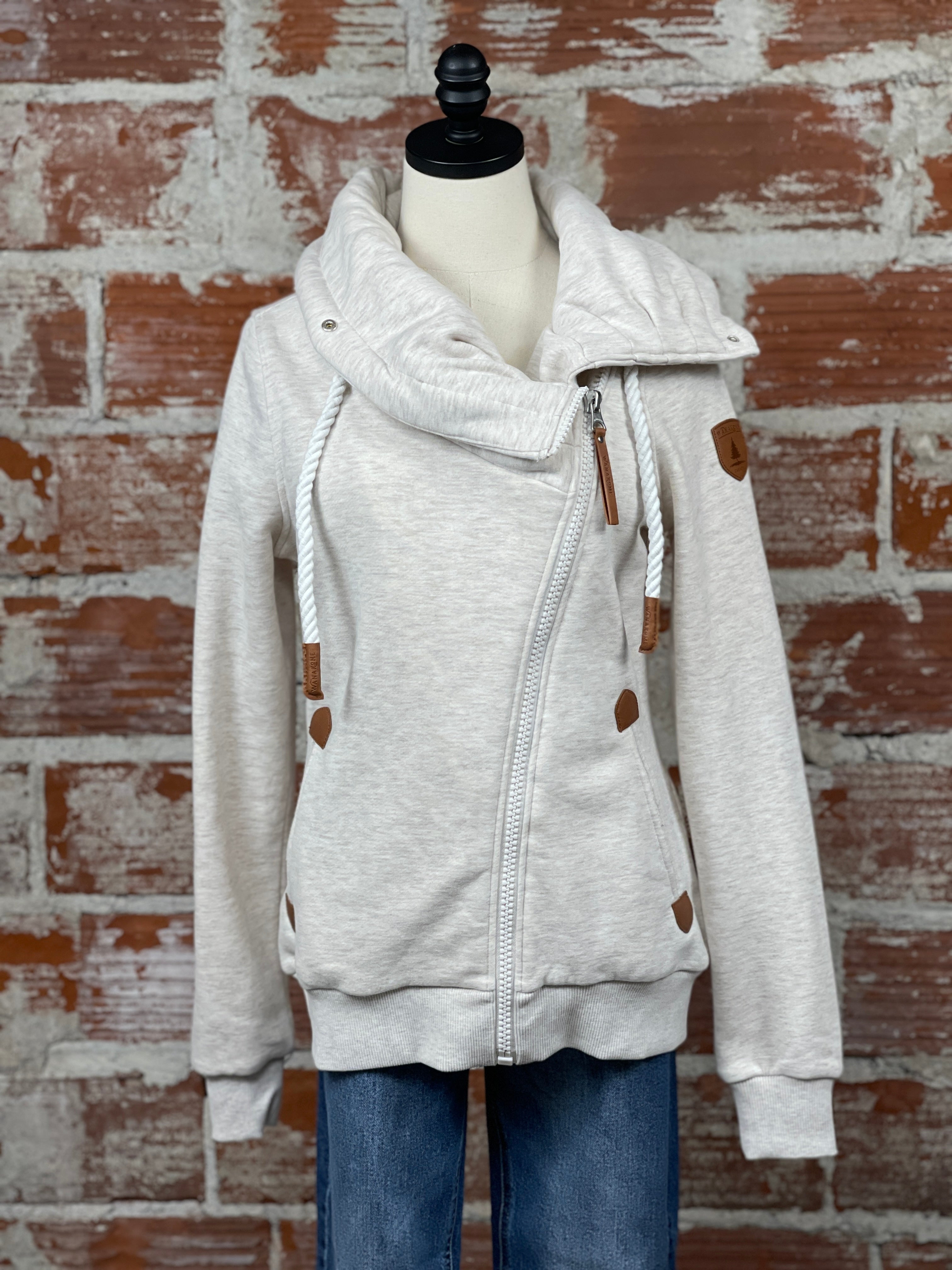 Wanakome Hestia Cowl Neck in Oatmeal-142 Sweatshirts & Hoodies-Little Bird Boutique