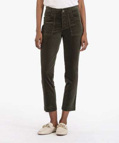 Kut from the Kloth Reese Corduroy Pants in Olive