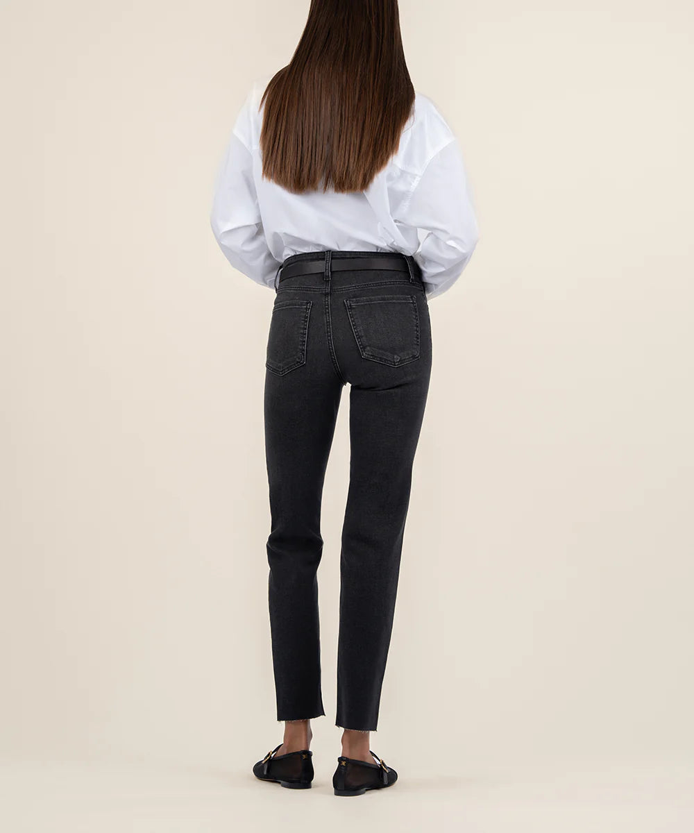 KUT from the Kloth Reese Jeans High Rise Straight in Respectable Wash (Black)-210 Denim-Little Bird Boutique