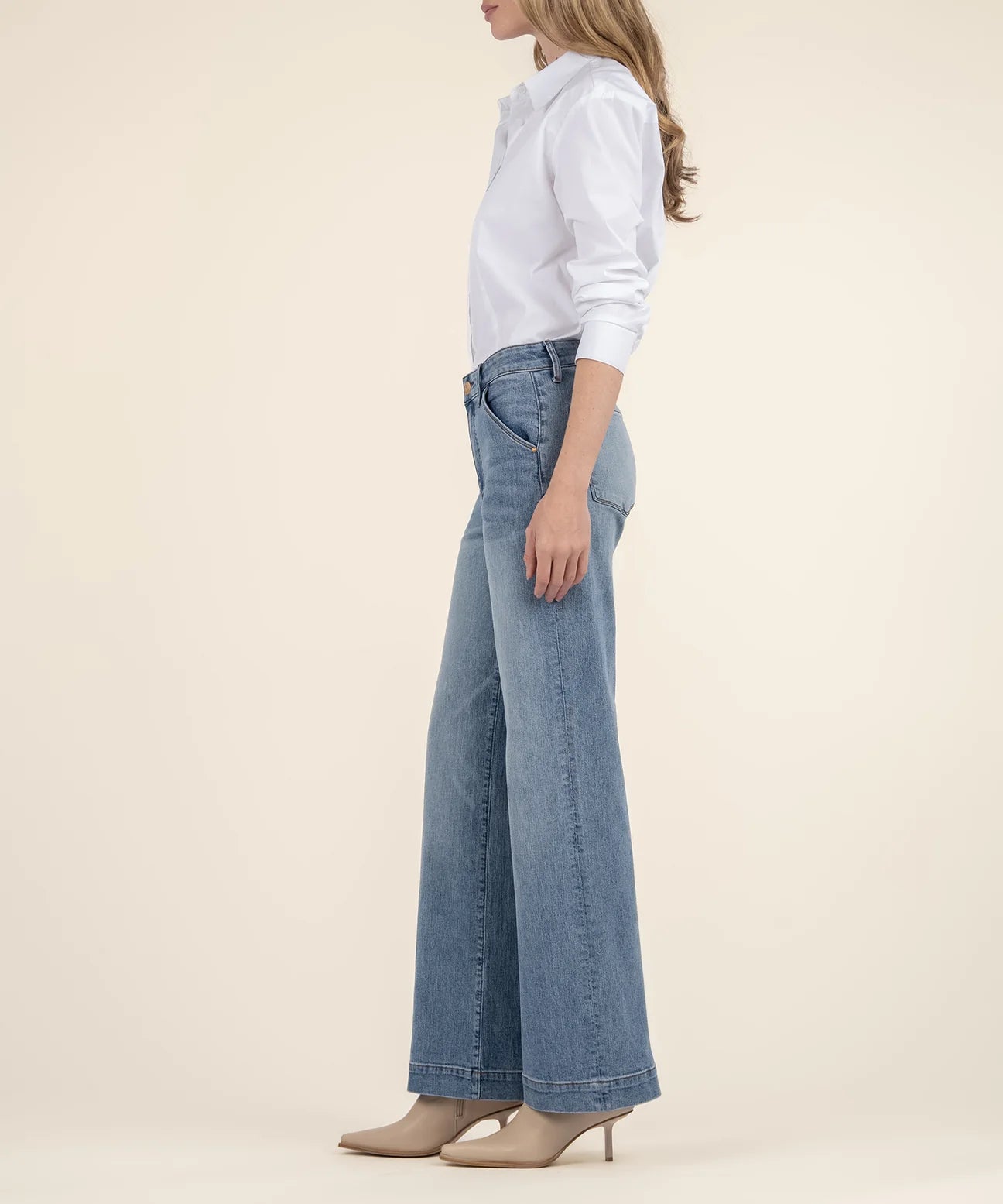 KUT From the Kloth Jodi High Rise Wide Leg in Vital wash-210 Denim-Little Bird Boutique