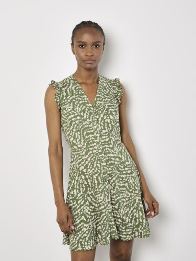 Apricot Vervet Dress in Thyme-151 Dresses - Short-Little Bird Boutique